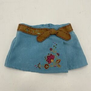 American Girl Doll Nicki's Meet Outfit Skirt Blue Embroidered- Skirt Only‎